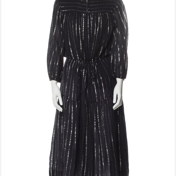 ISABEL MARANT ETOILE SILVER METALLIC STRIPES DRESS SIZE FR 36, US SMALL - Picture 3 of 5